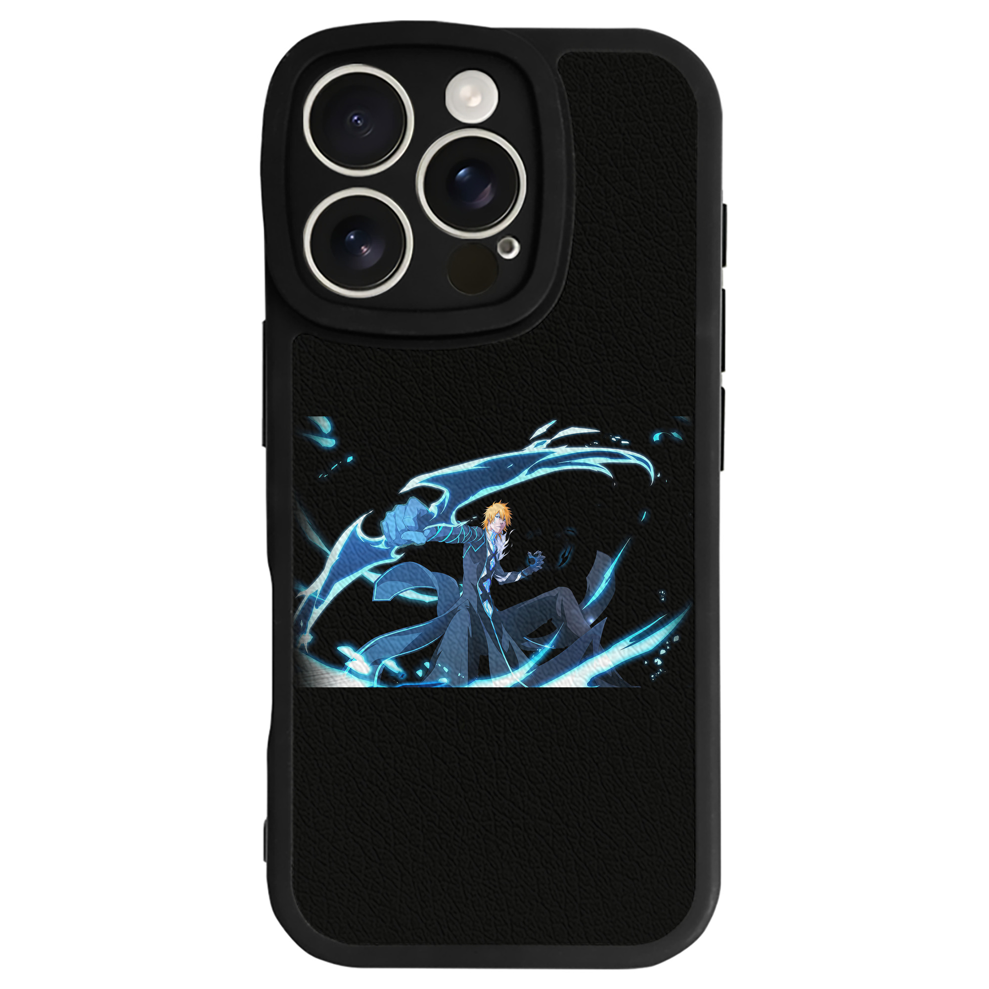 （画像用） ブリーチ 黒崎一護（くろさき いちご）BLEACH Kurosaki Ichigo 【iPhone 16シリーズ対応】シリコンスマホケース（レザー調） 材質：シリコン